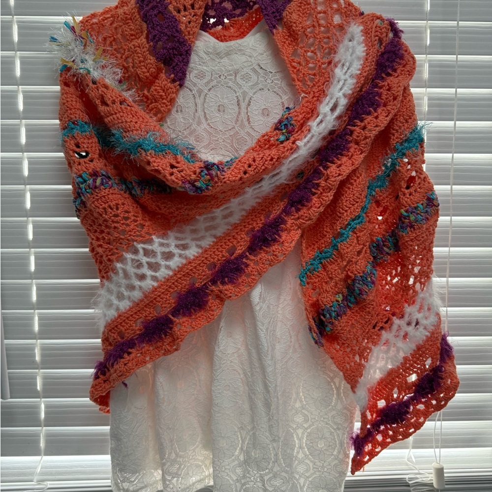 Colorful Hand Crochet shawl